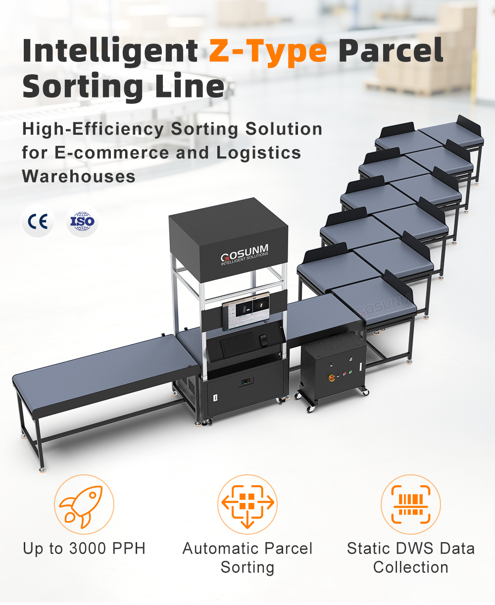 Automatic Sorting Conveyor System For Parcel Handling In Express Logistics Warehouse