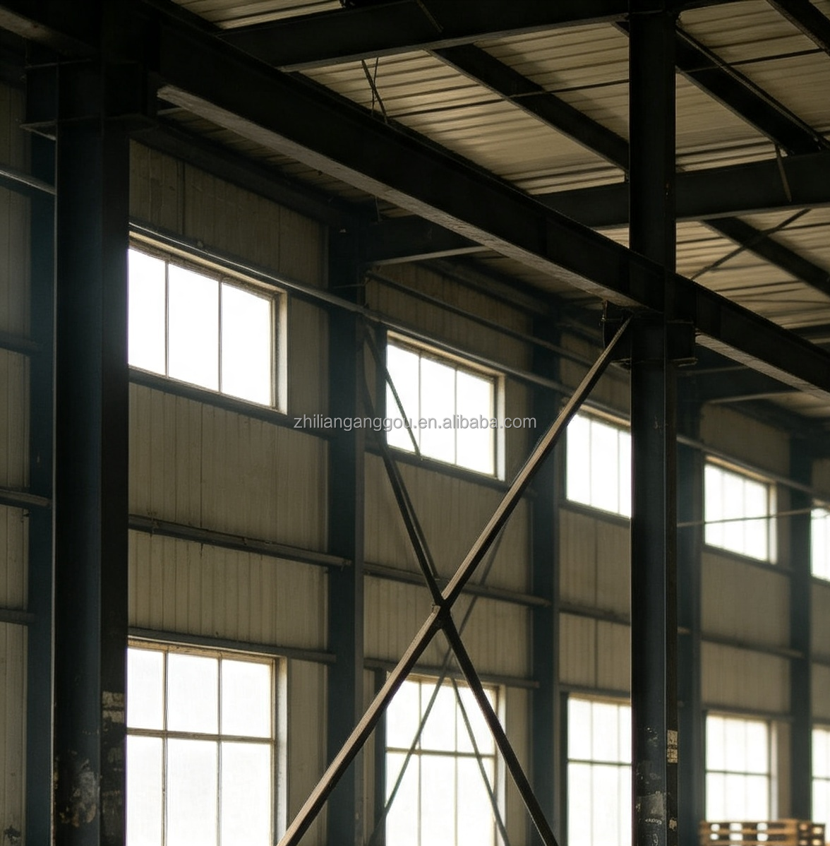 Pre-Engineered Prefab Modern Steel Warehouse Logistics System, Large Span Design, ISO 9001, Cargo Storage