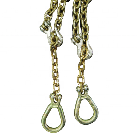 AS Standard G70 Transport Chain with Pear Link and Clevis Winged Grab Hook
