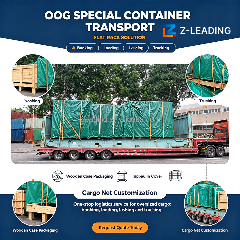 International Sea Freight Service for Oversized Overweight Cargo Project Machinery Flat Rack and Open Top Containers