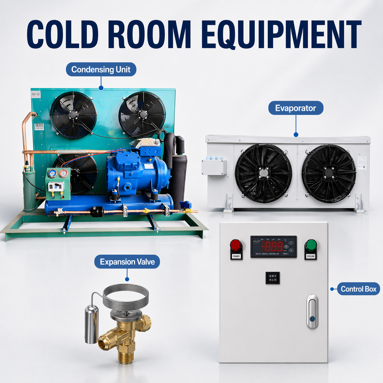 Industrial Cooling Unit for Seafood Freezing Plant Meat Warehouse and Cold Chain Distribution Center