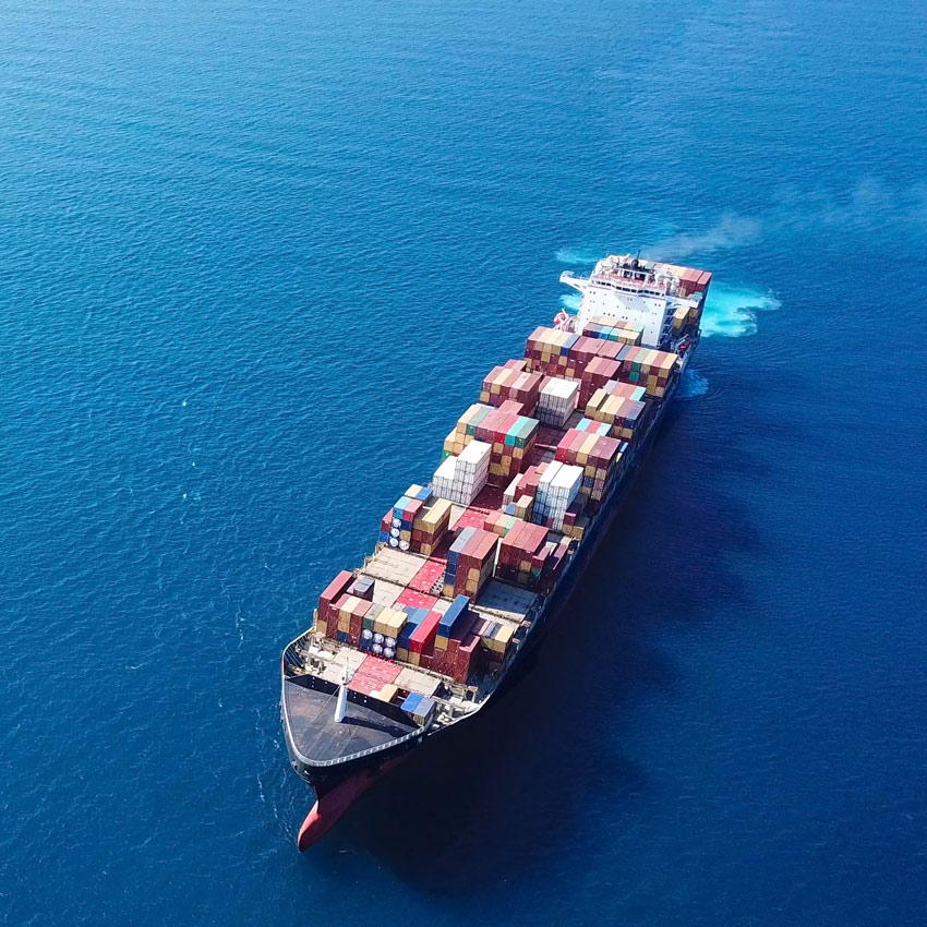 Container vessel and sea freight forwarding logistics