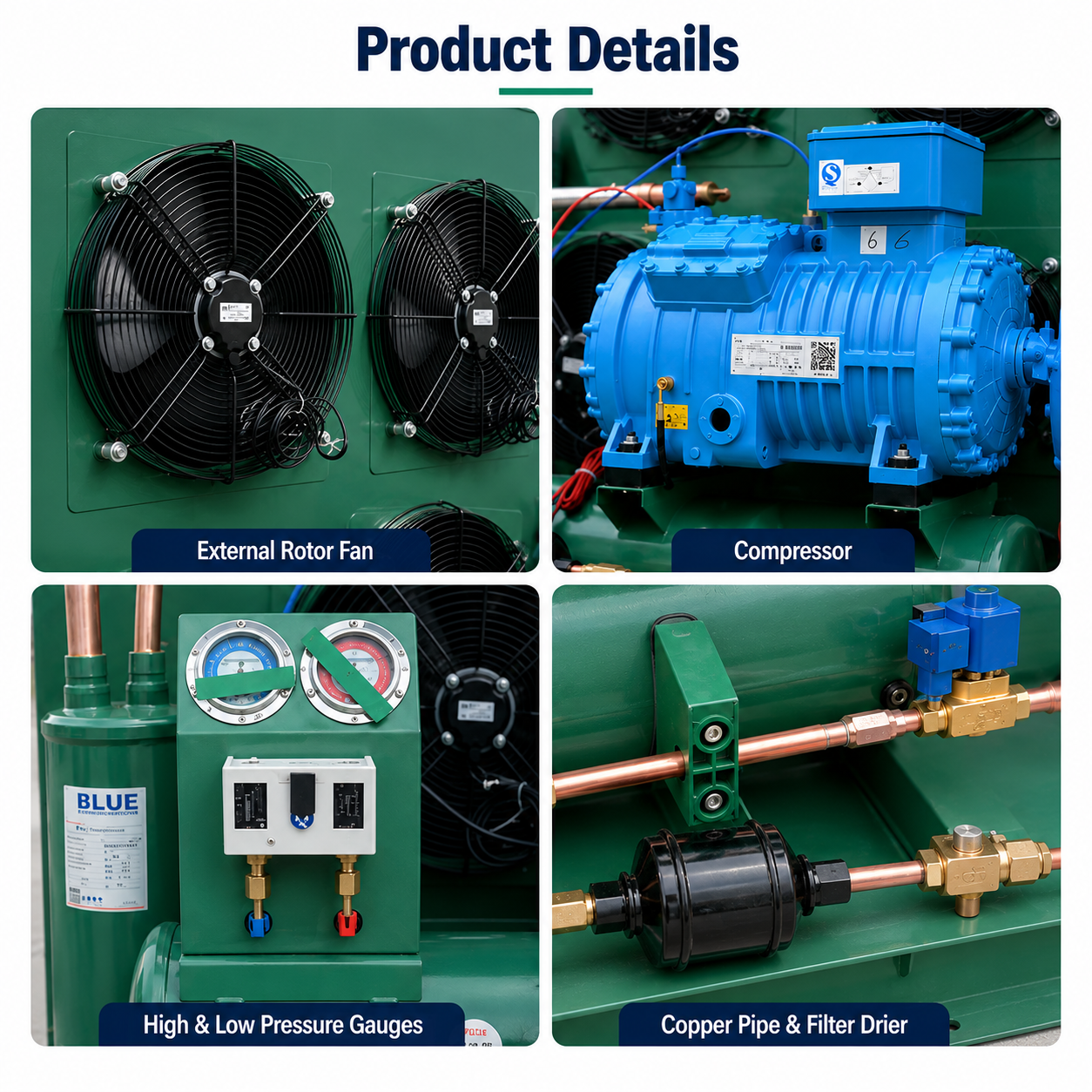 Industrial Cooling Unit for Seafood Freezing Plant Meat Warehouse and Cold Chain Distribution Center