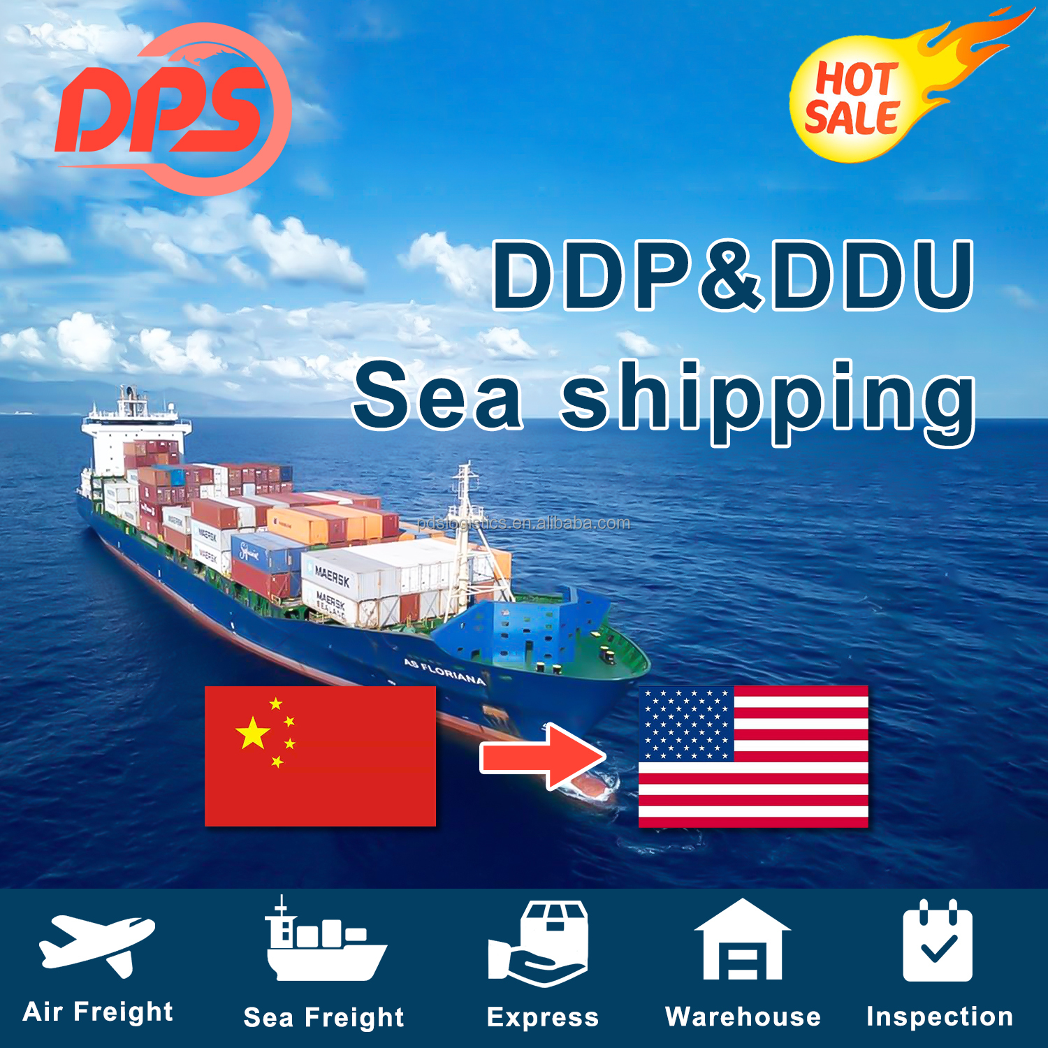 Global Shipping Dangerous Non-Dangerous Goods China Multiple Destinations LCL+Express Via DPS Carrier 24/7 Support Insurance
