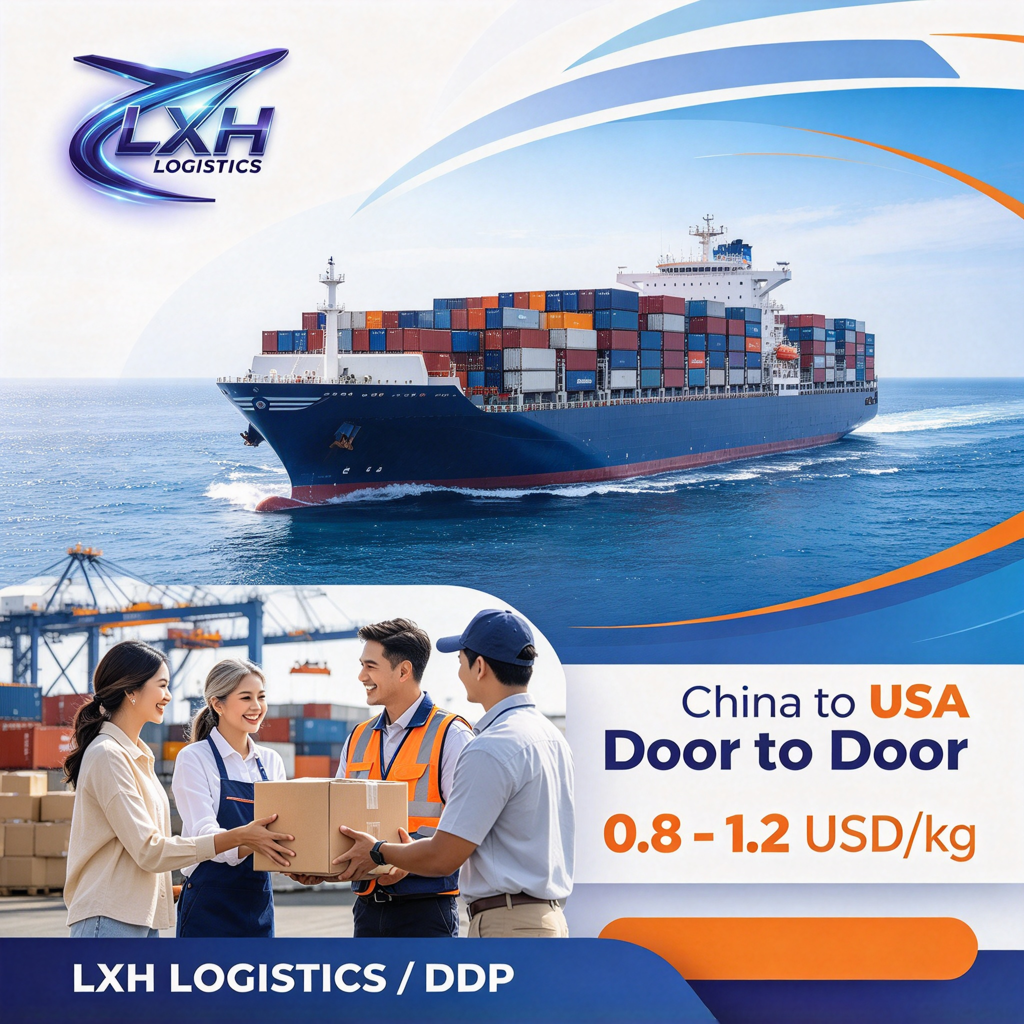 LXH USA Sea DDP Shipping Forwarder for Textile &amp; Garment FBA Shipment