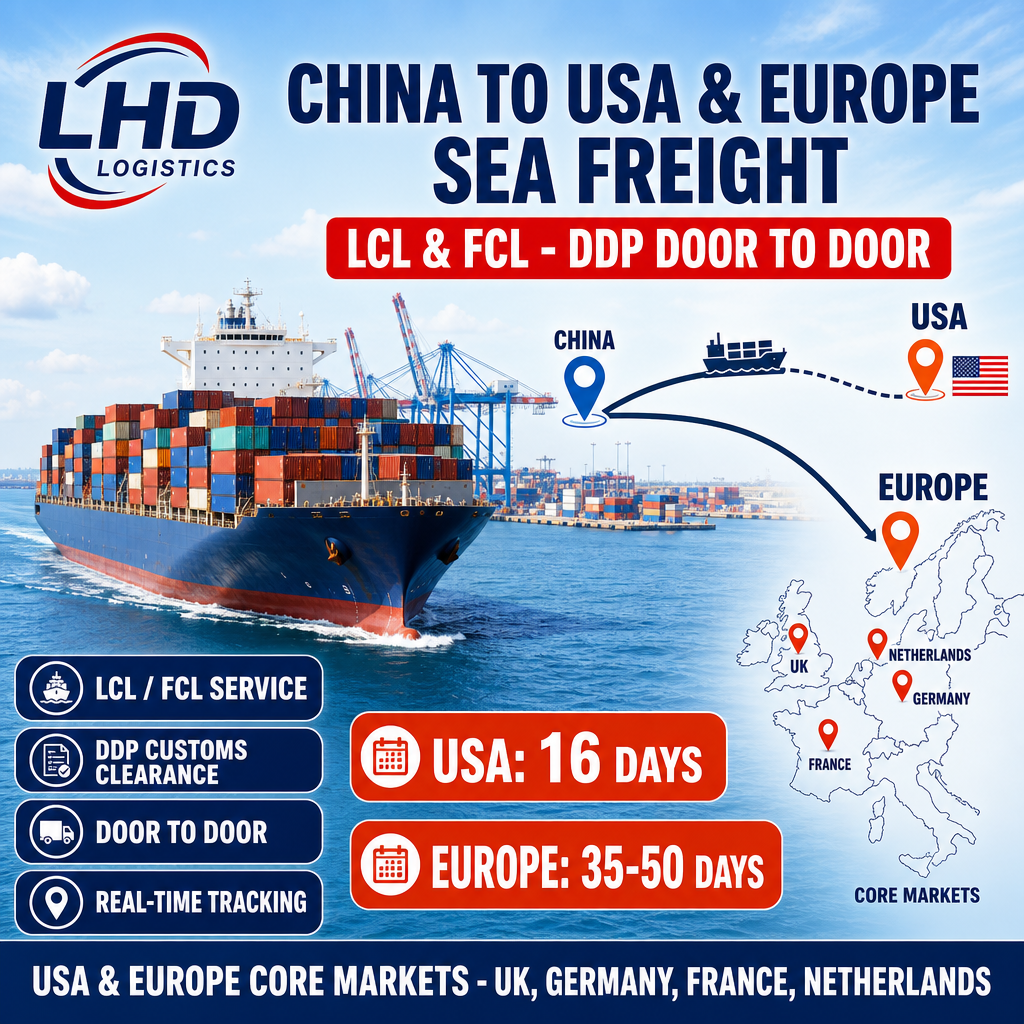 Sea Freight Forwarder Shipping Agent China to USA UK Canada Australia LCL FCL DDP Door to Door Customs Clearance