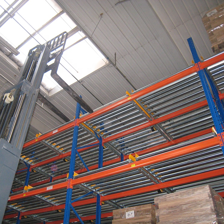 Pallet Flow Rack Cargo Storage Equipment Transportation Pallet Gravity Storage Racks Flow Racking Warehouse Industri Rack