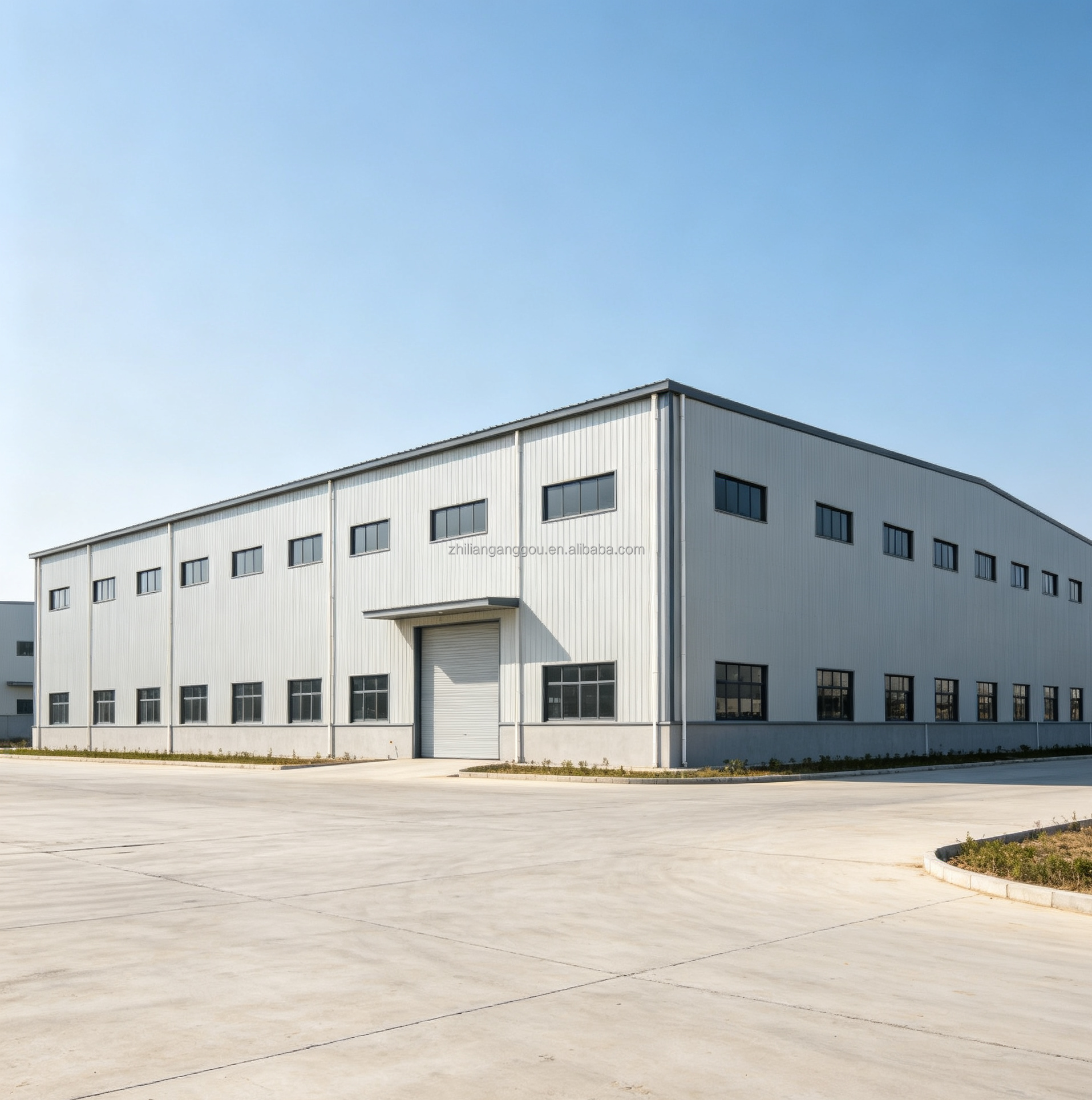 Pre-Engineered Prefab Modern Steel Warehouse Logistics System, Large Span Design, ISO 9001, Cargo Storage
