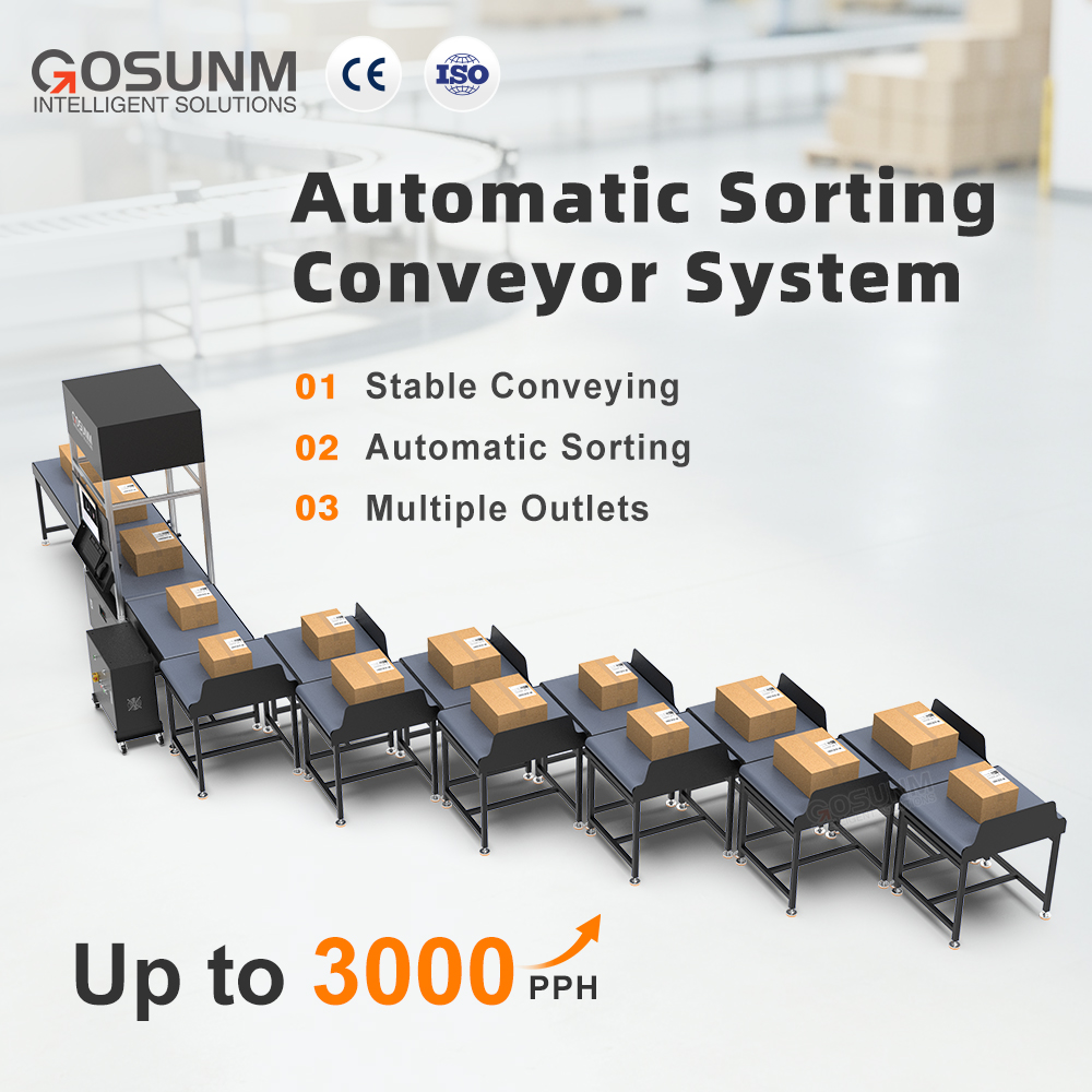 Automatic Sorting Conveyor System For Parcel Handling In Express Logistics Warehouse