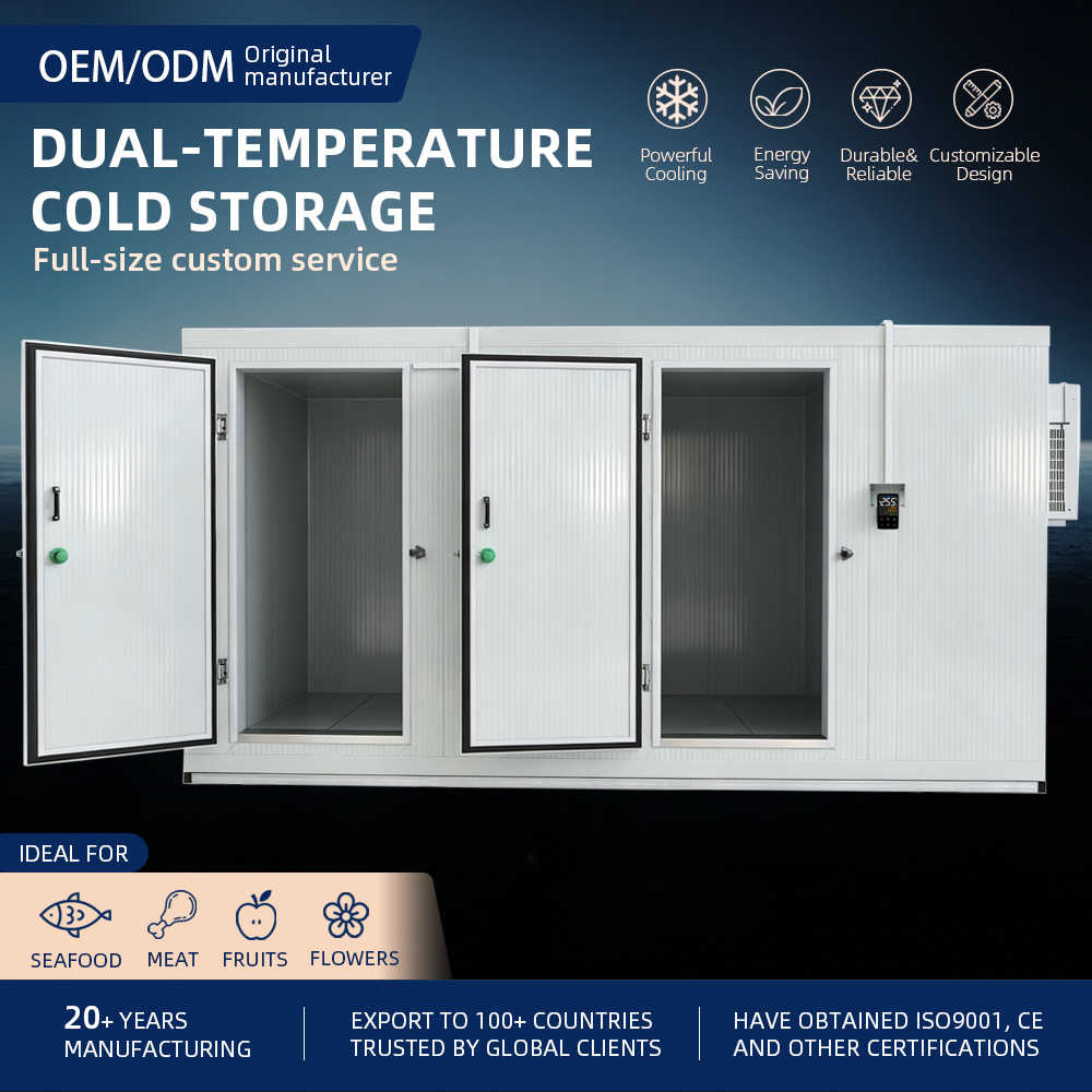 Factory Direct Mobile Cold Room With Two Temperature Zones And Double Doors Multi Purpose For Cold Chain Logistics Storage