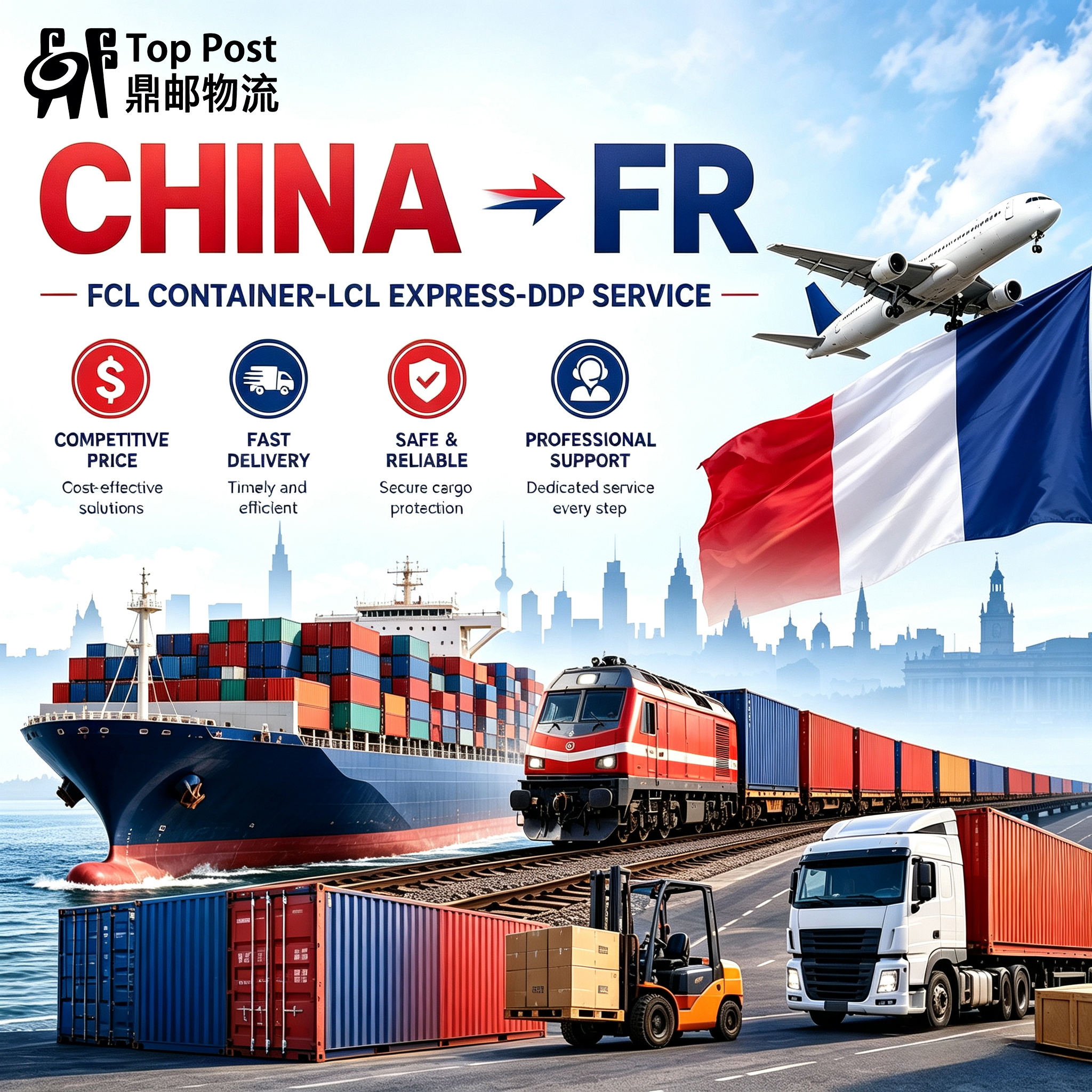 Top Sea Freight Forwarder Agent Shipping To Europe UK France Italy DDP Service With Air Cargo Logistics Solutions